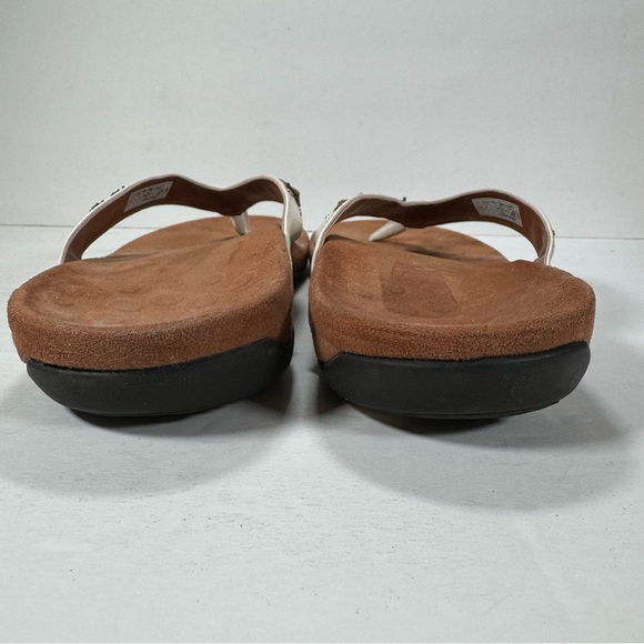 Vionic Floriana White Beaded Thong Comfort Flip Flop Sandals Women’s Size 12 - Picture 6 of 12